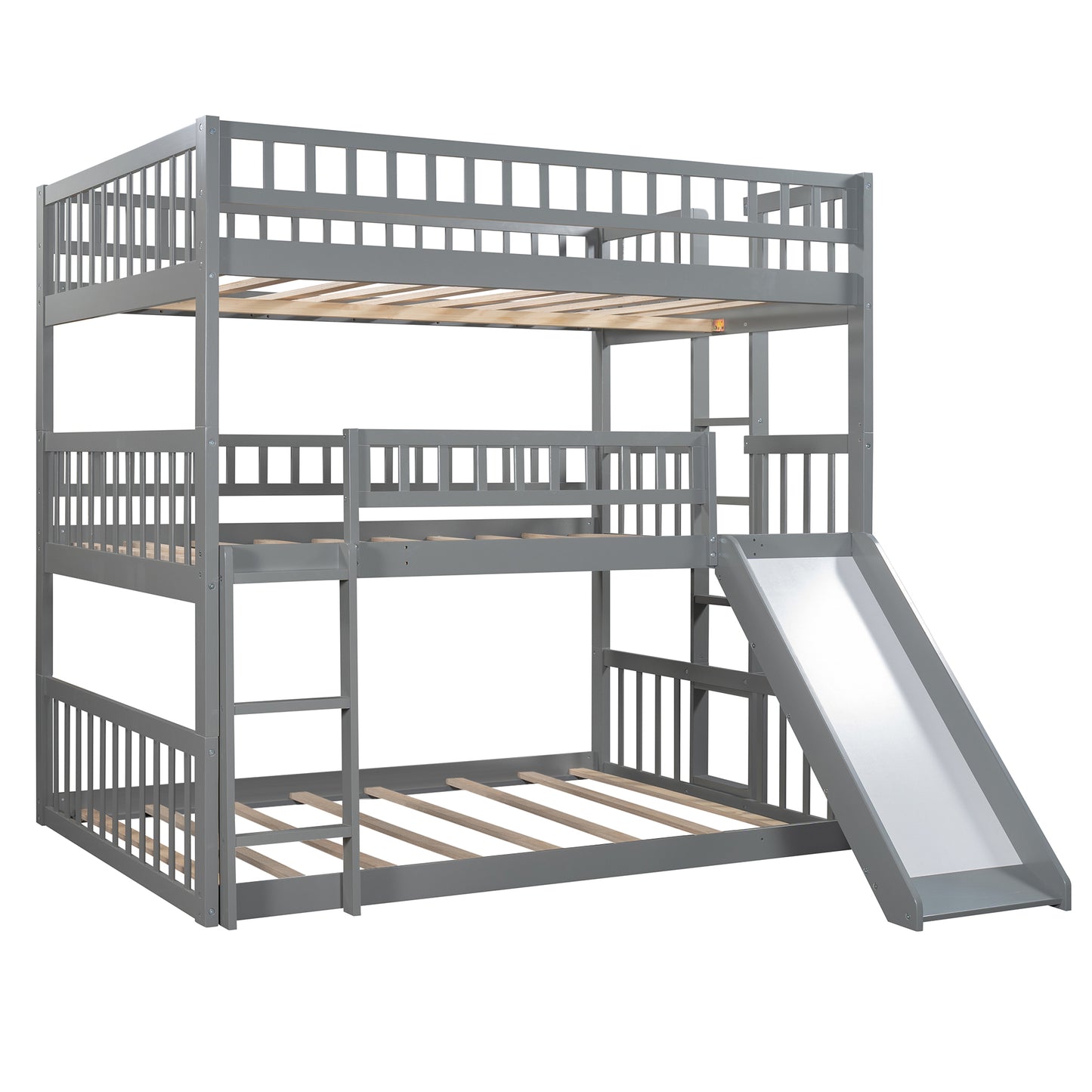 Express Full-Over-Full-Over-Full Triple Bed with Built-in Ladder and Slide