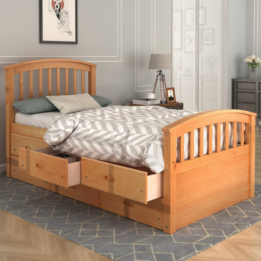 Charley Platform Storage Bed with 6 Drawers