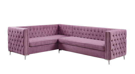 Rhett Sectional Sofa, Purple Velvet 55500 - Demine Essentials