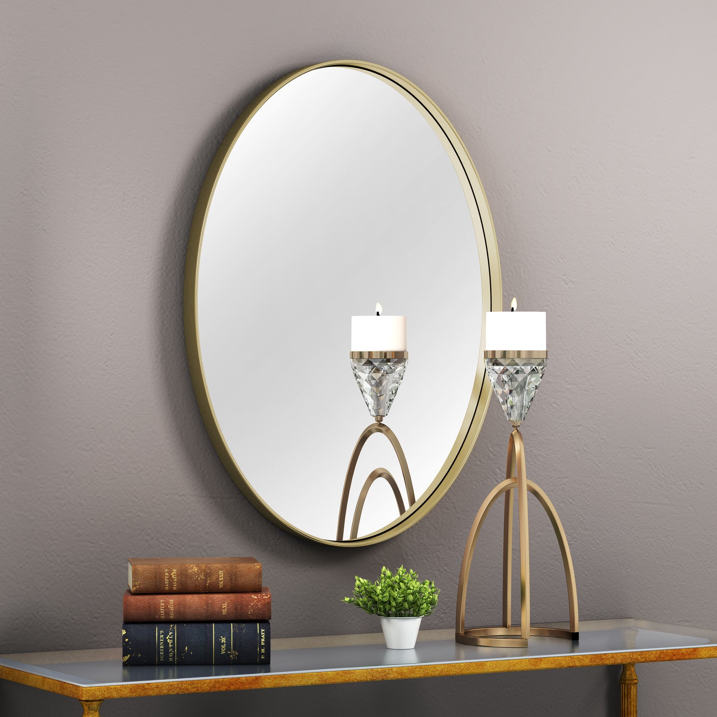 Metal Oval Wall Mirror - Demine Essentials