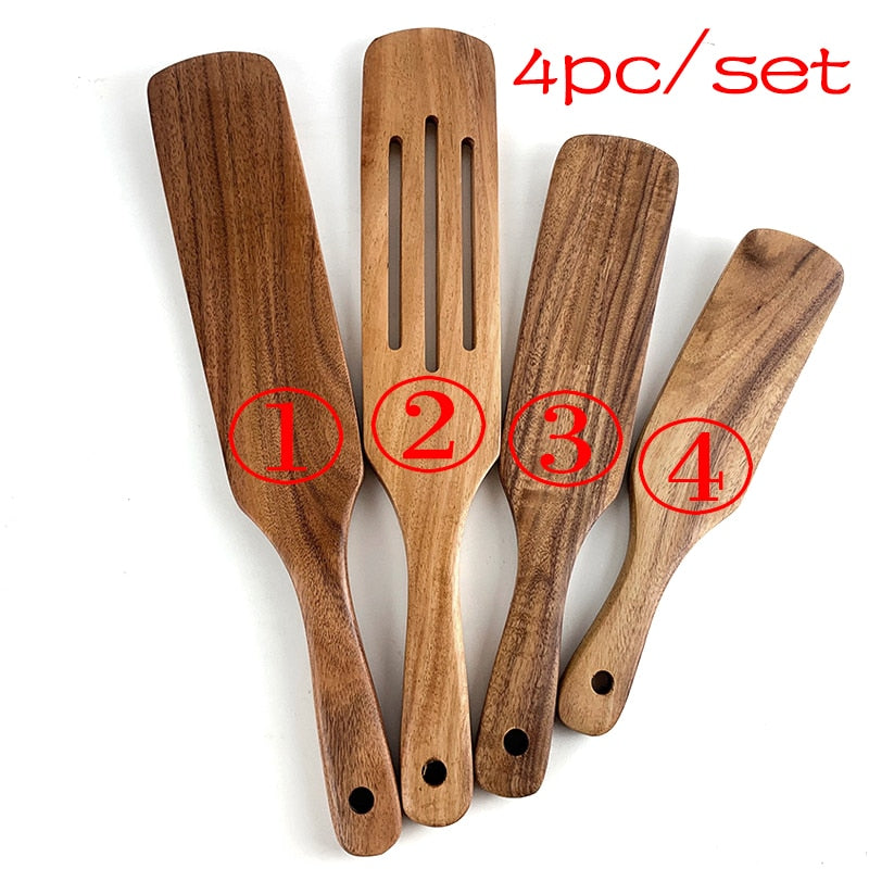 Teak Natural Wood Tableware Set