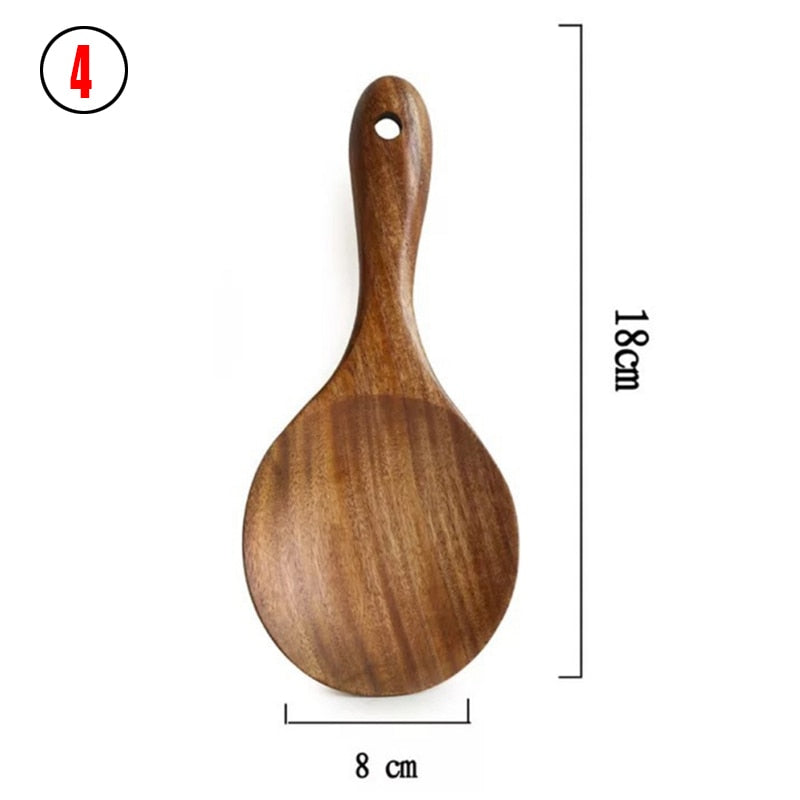 Teak Natural Wood Tableware Set