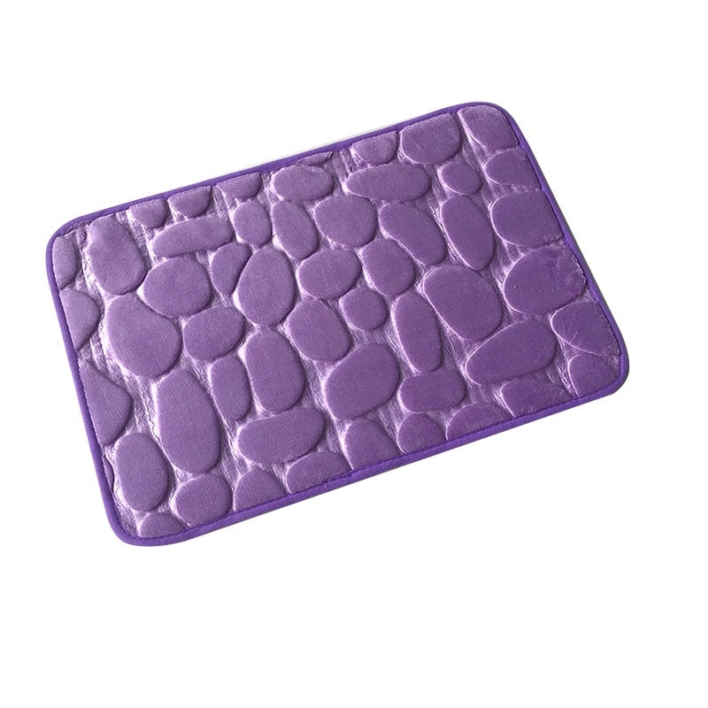 Home Bath Mat Coral Fleece Bathroom Carpet Water Absorption Non-slip Memory Foam Absorbent Washable Rug Toilet Floor Mat
