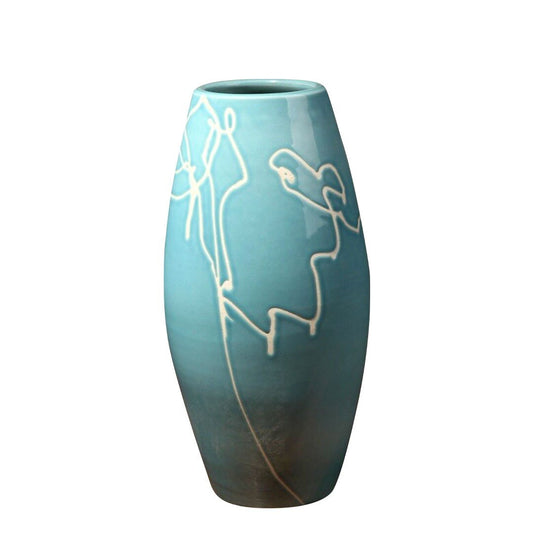Ascot Ceramic Blue Vase