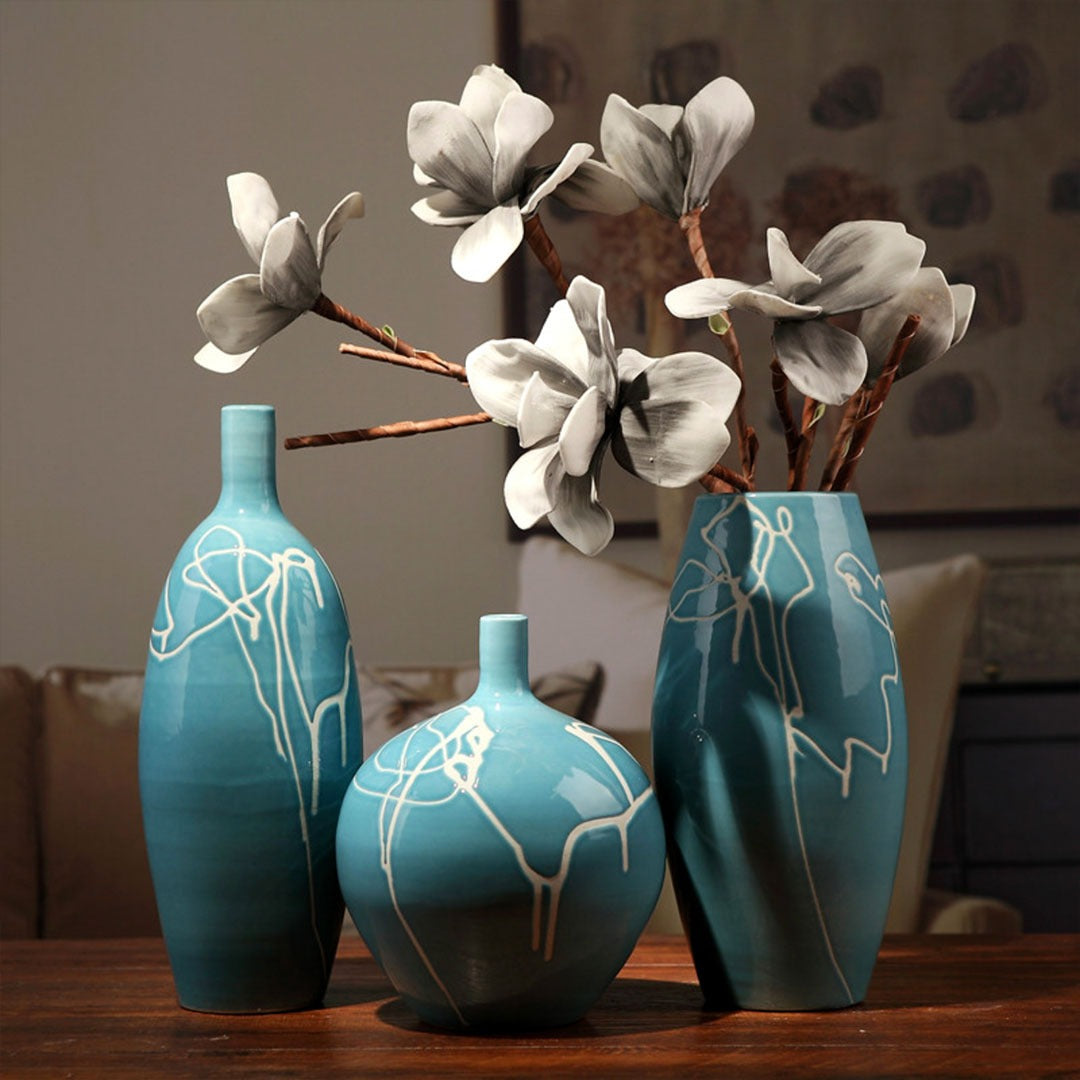 Ascot Ceramic Blue Vase