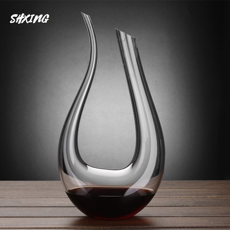 Goldfinger 32 oz Crystal U-shaped Wine Decanter
