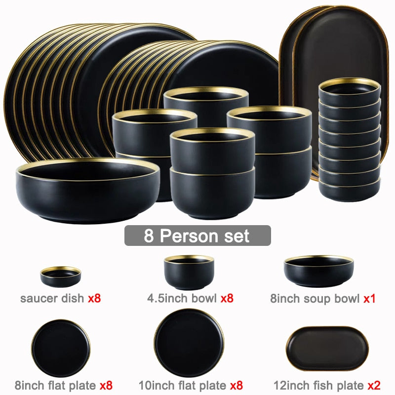Denim Galleria Black Tableware Set