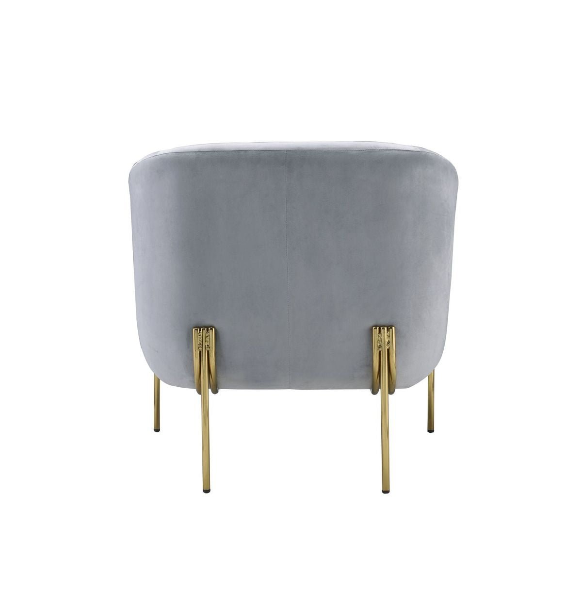 Carlson Accent Chair Gray Velvet & Gold - Demine Essentials