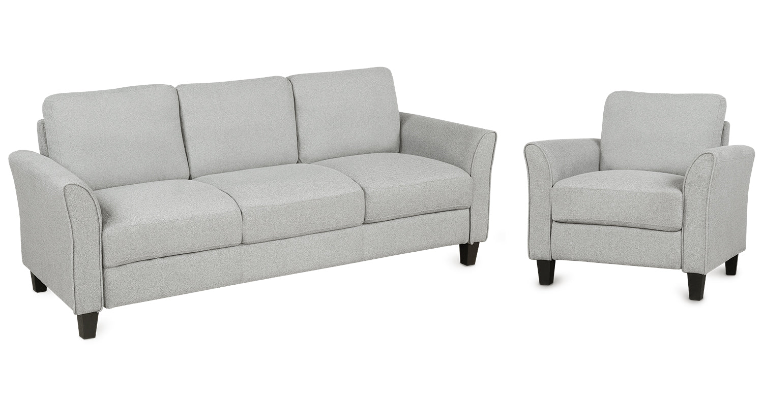 Chair and 3-seat Sofa (Light Gray) - Demine Essentials