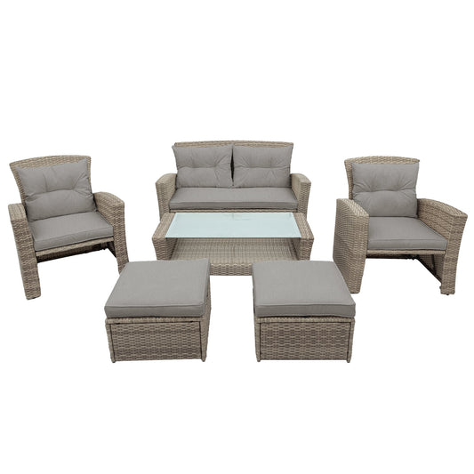 Channel Patio Furniture Set 4pc Outdoor All Weather Wicker Sectional - Demine Essentials