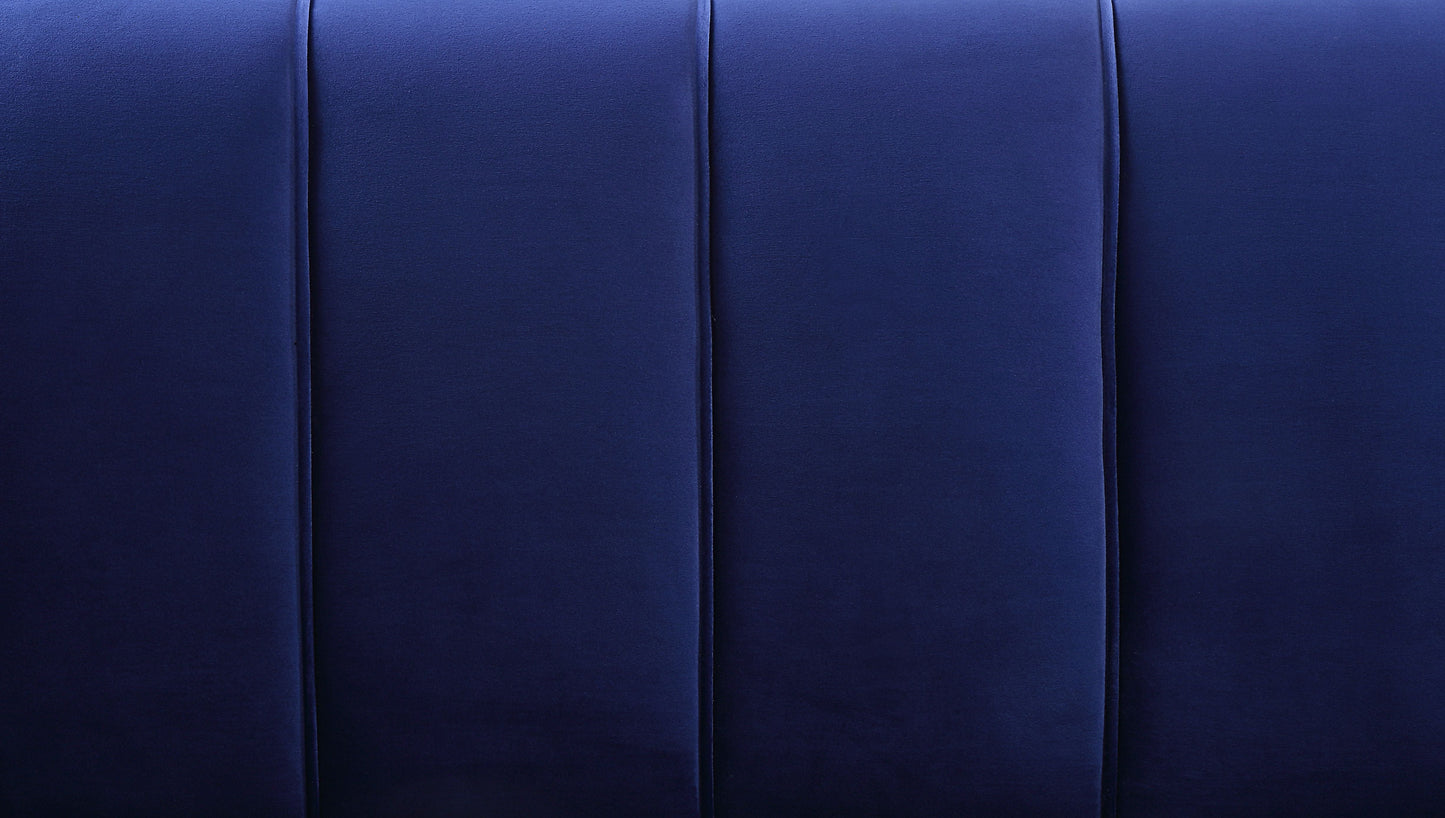 Eivor Sofa w/2 Pillows - Blue Velvet - Demine Essentials