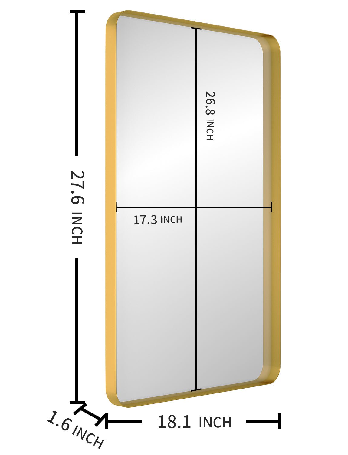 Gold Metal Rectangles Wall Mirror - Demine Essentials