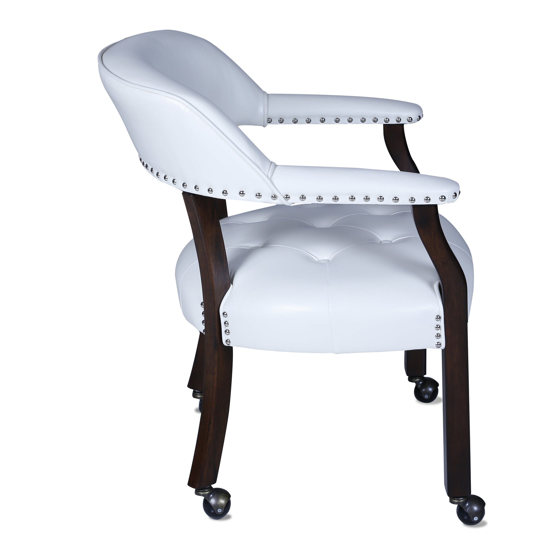 High Luxury Office Chair With Wheels (White) - Demine Essentials