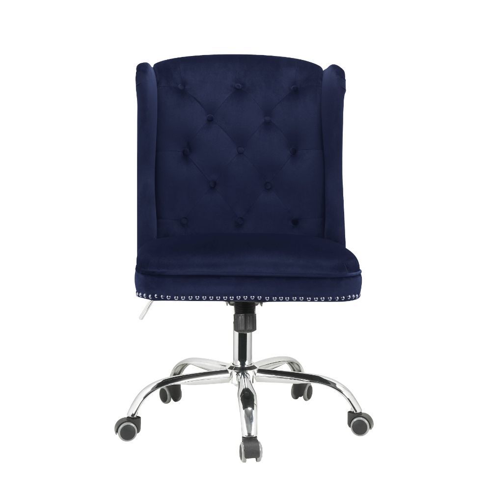 Jamesia Office Chair, Midnight Blue Velvet 92665 - Demine Essentials