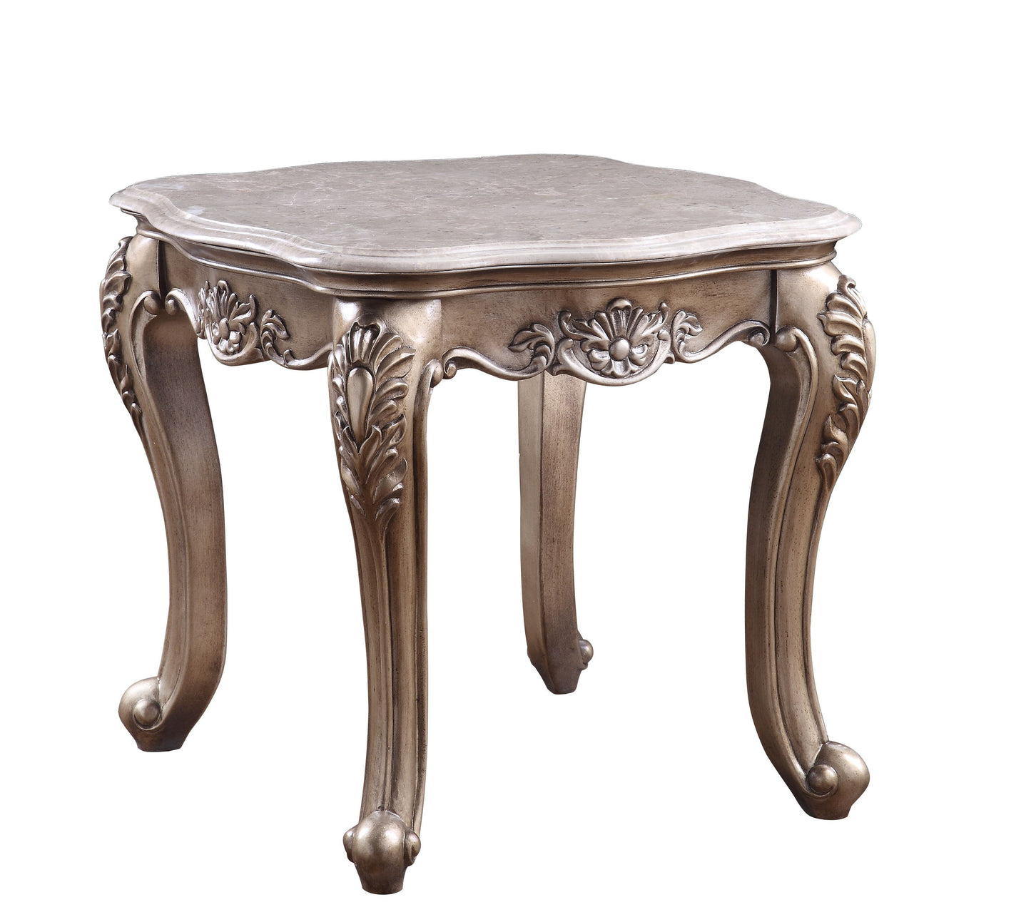 Jayceon End Table Marble Champagne - Demine Essentials