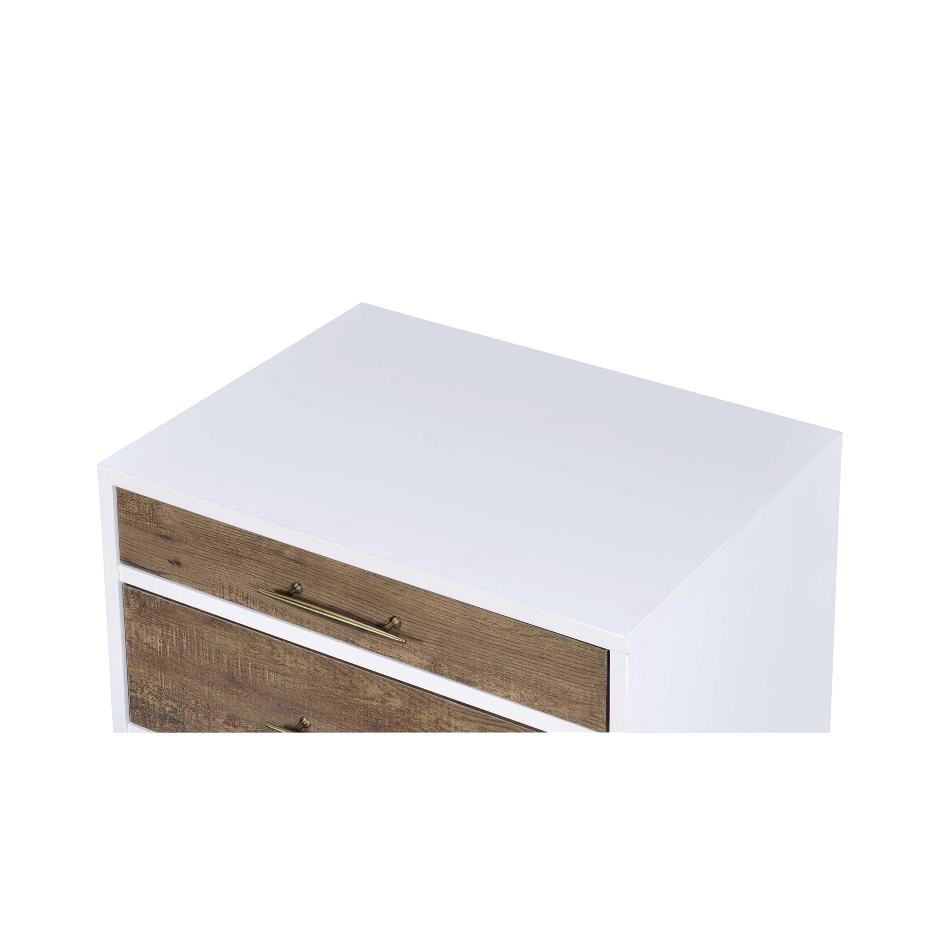 Lurel Night Table in White & Weathered Oak 97551 - Demine Essentials