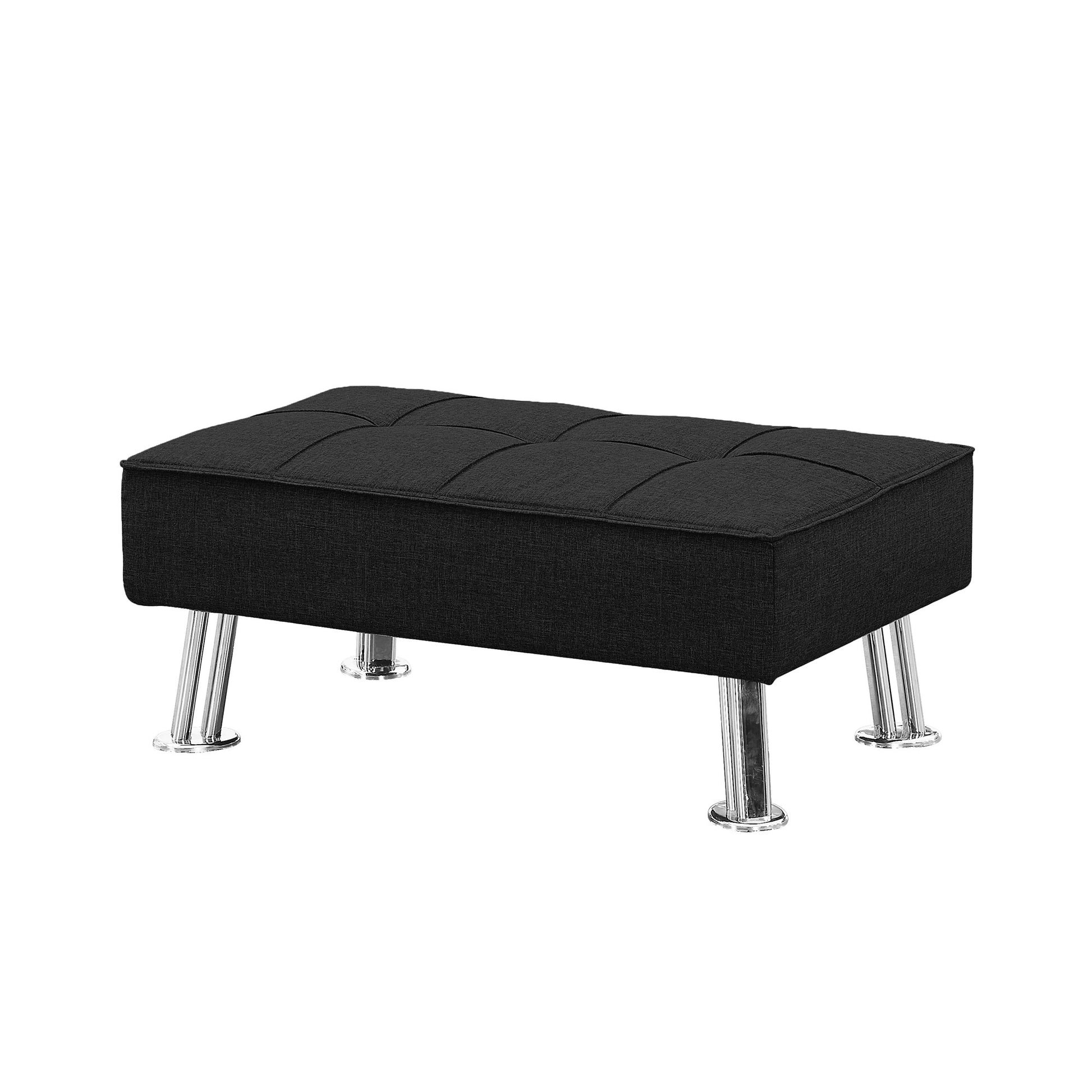 Modern Fabric  Sofa Bed with Ottoman Black - Demine Essentials