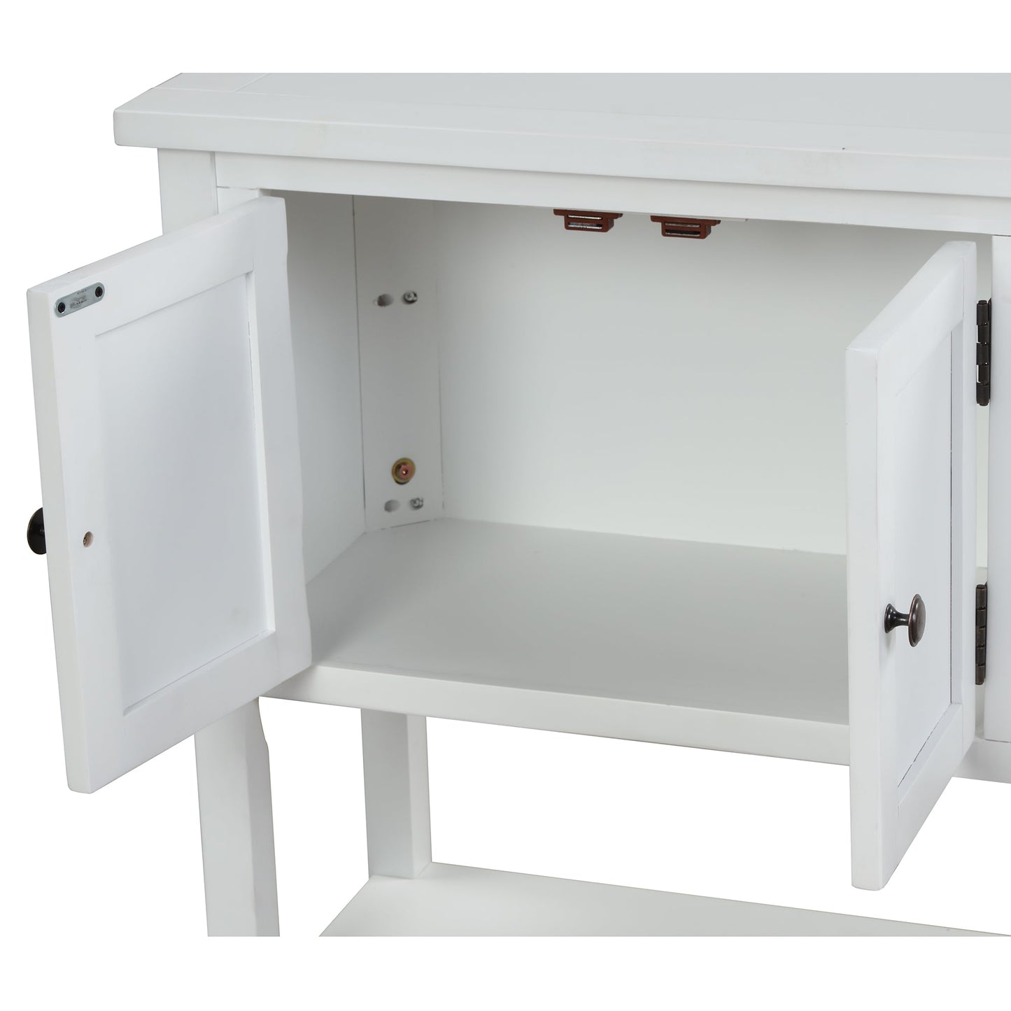 Modern Console Table with 2 Drawers, 1 Cabinet and 1 Shelf White - Demine Essentials