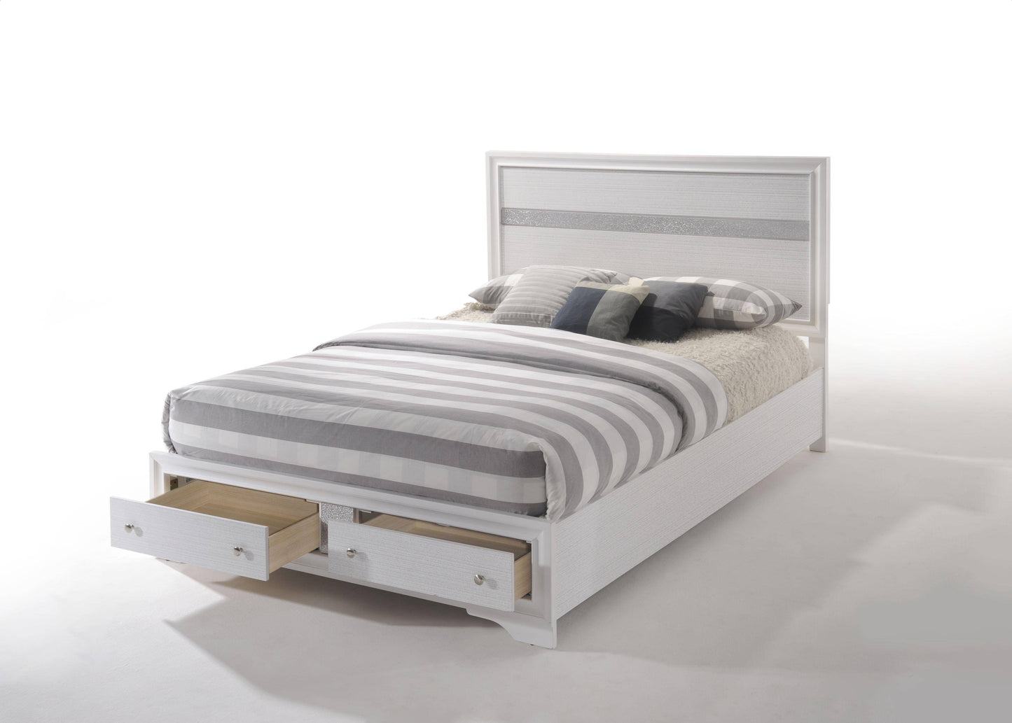 Naima Queen Bed in White 25770Q - Demine Essentials