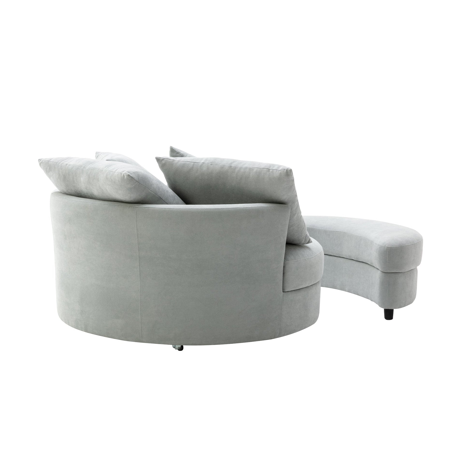 Orisfur. 360  Swivel Accent Barrel Chair with Storage Ottoman & 4 Pillows, Modern Linen Leisure Chair Round Accent for Living Room - Demine Essentials