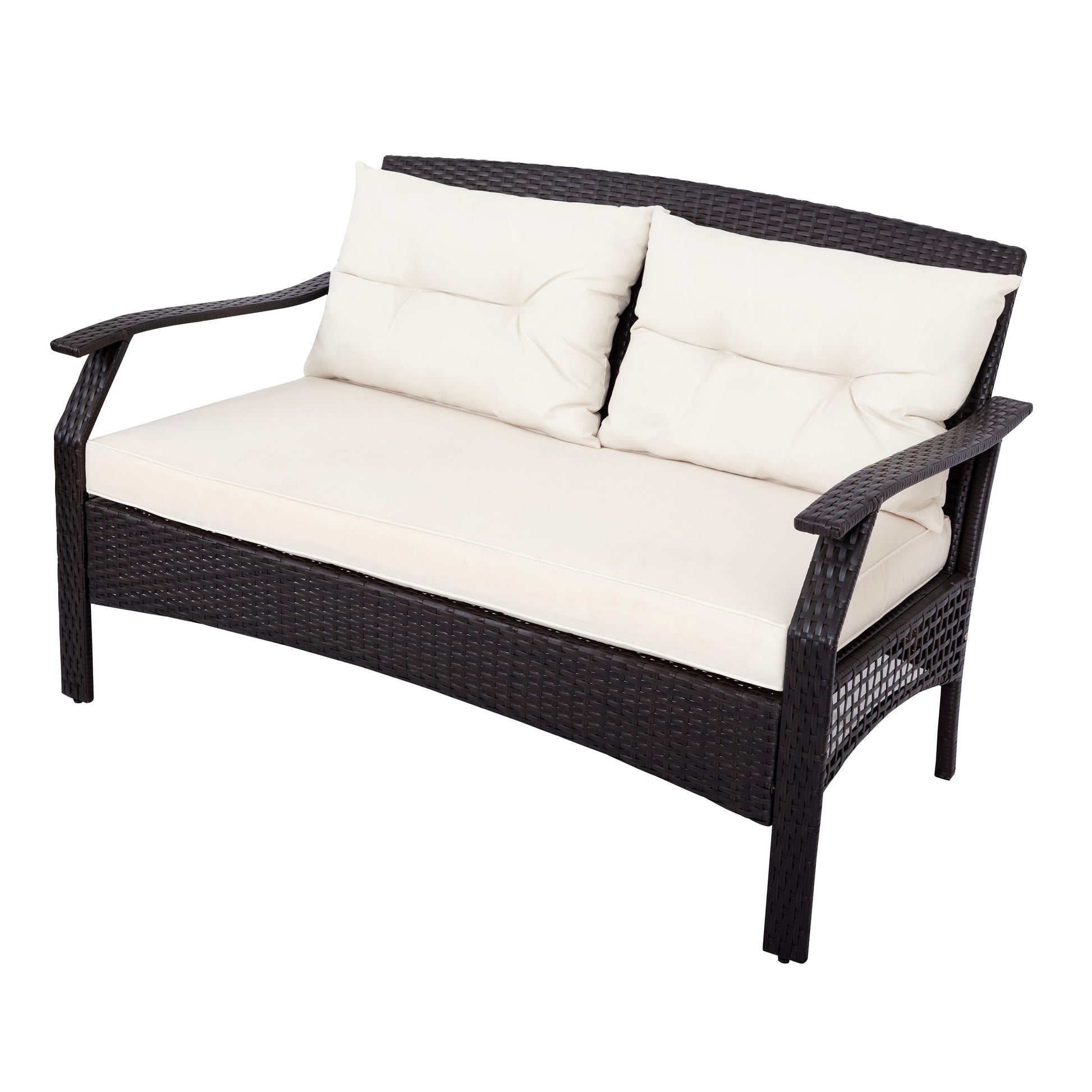 Rattan Sofa Seating Group with Cushions 4 pc - Demine Essentials