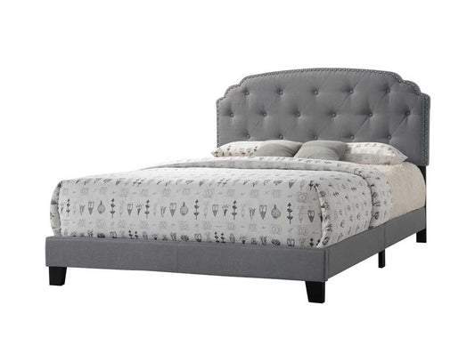 Tradilla Queen Bed in Gray Fabric 26370Q - Demine Essentials