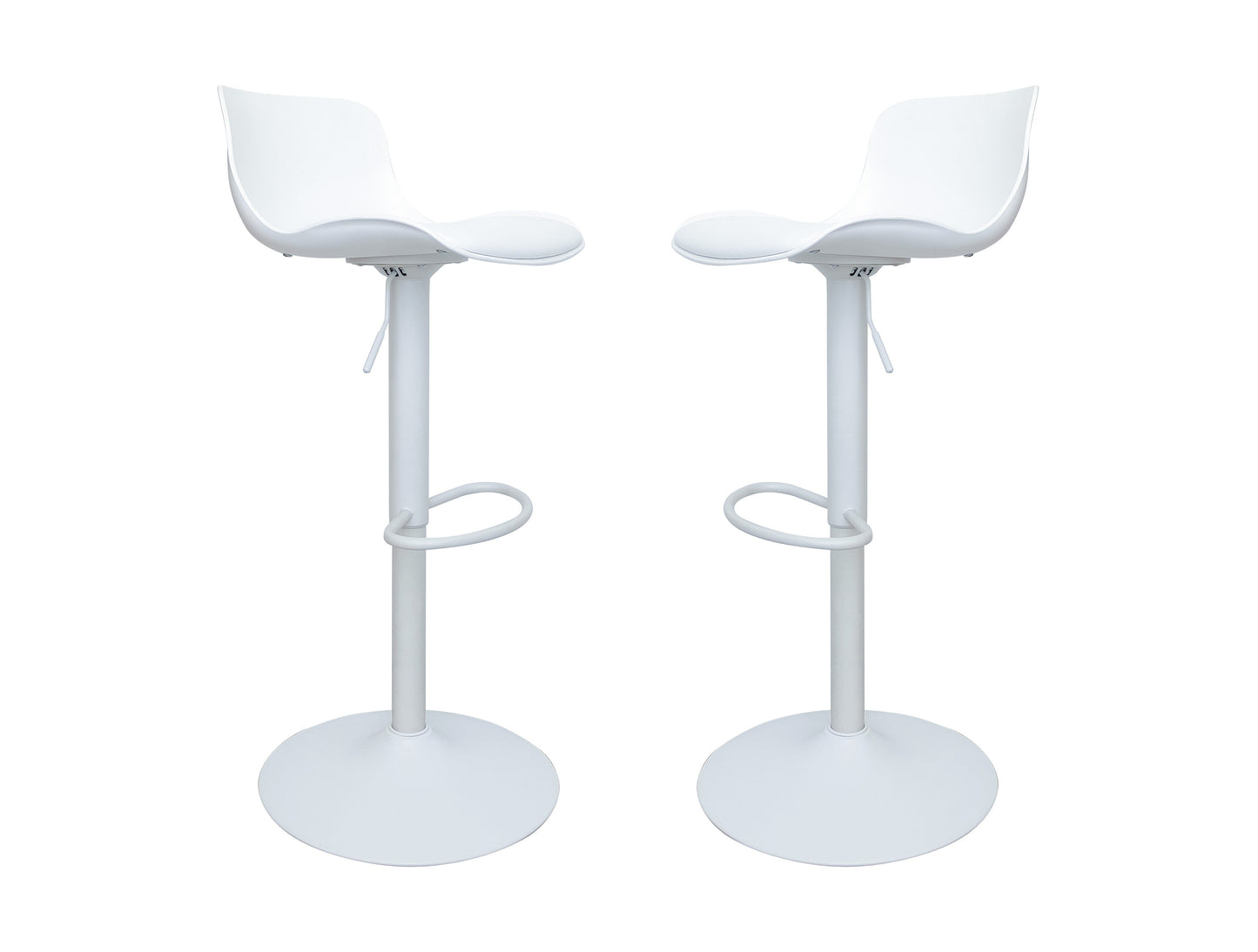Bar Stools Set of 2 for Kitchen Counter Tall Barstools with Cushion White - Demine Essentials